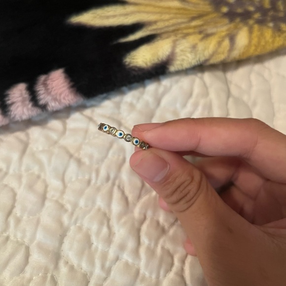 Blue evil eye adjustable ring - Picture 2 of 2